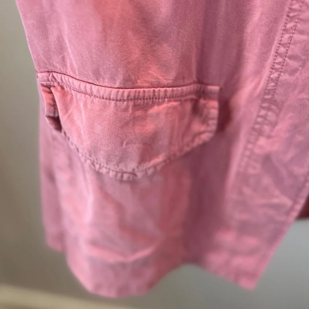 Sanctuary Pink‎ Utility Jacket Mandarin Collar Roll Tab Sleeve Size S